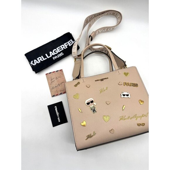 KARL LAGERFELD Paris Maybelle Characters small satchel crossbody - Shell / Beige - Picture 9 of 16